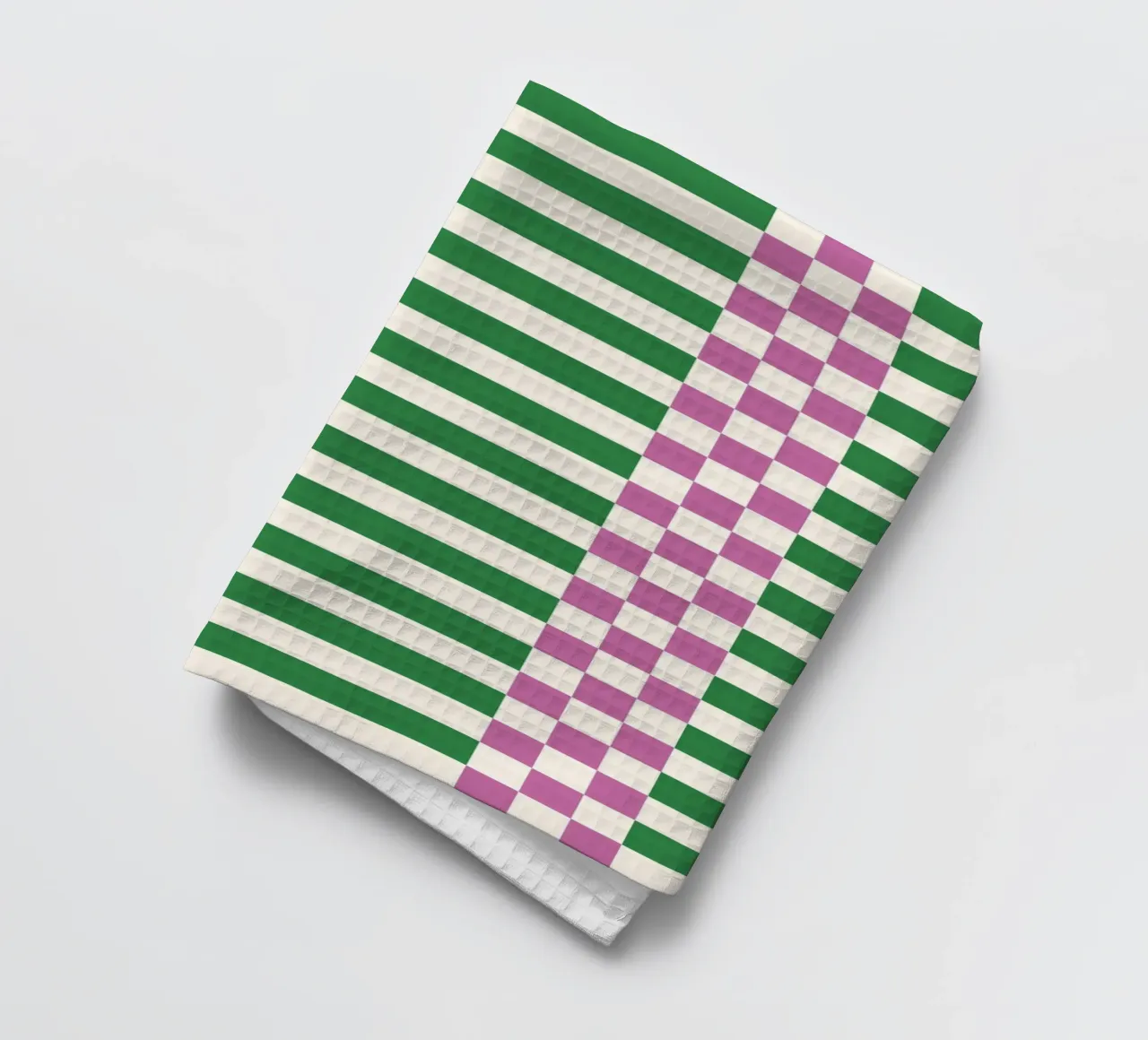 Purple and green checks and lines canovaccio da cucina da TijanaArtStudio88