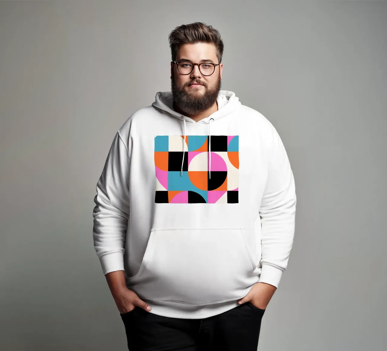 Poster di geometria - Forme astratte a colori felpa con cappuccio da Studio Vibe