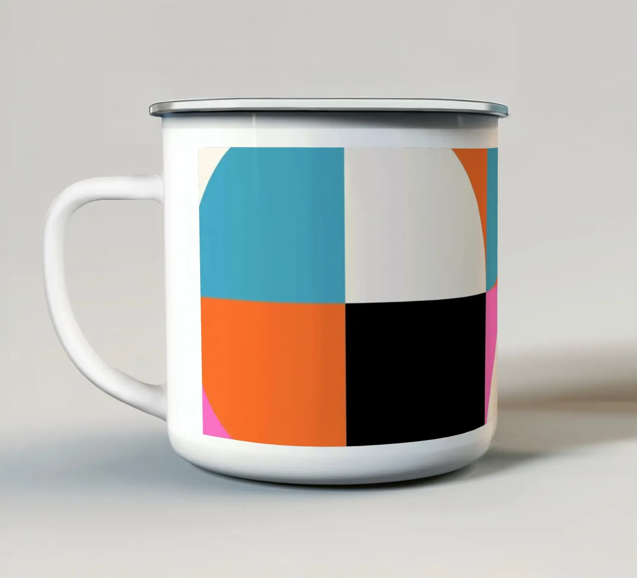 Poster di geometria - Forme astratte a colori tazza in smalto da Studio Vibe