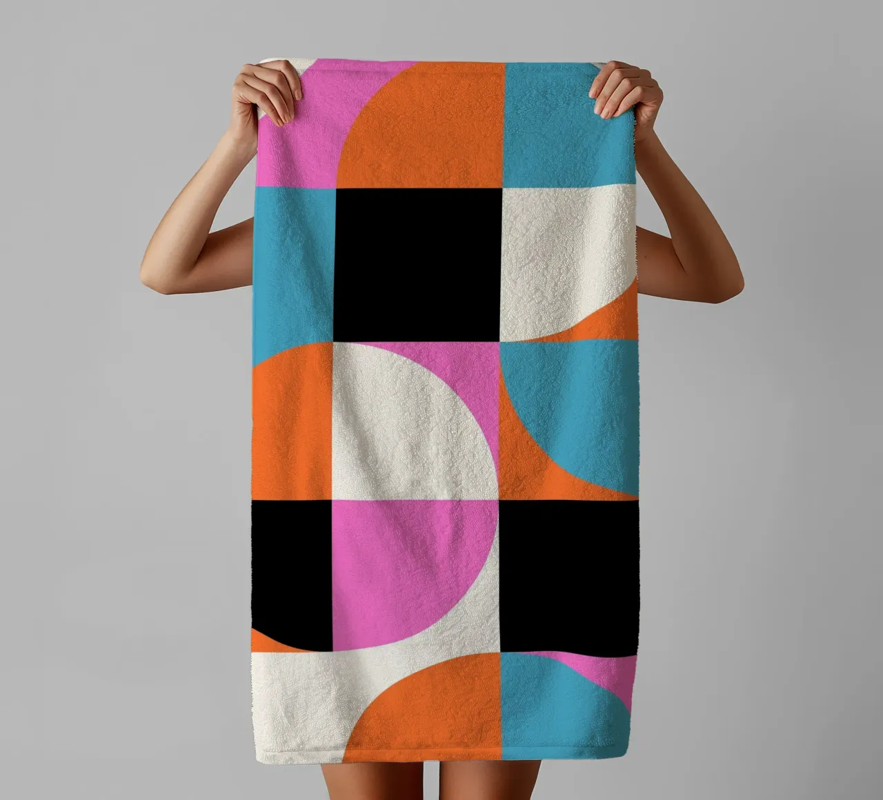 Geometry poster - Abstract shapes in colours towel by Studio Vibe