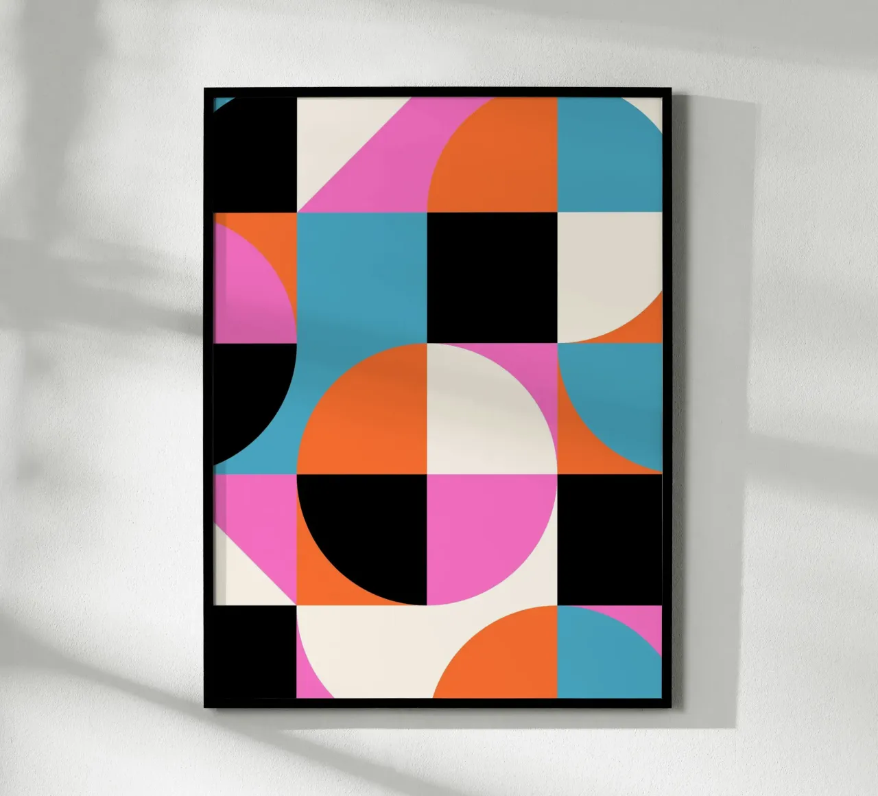 Geometry poster - Abstract shapes in colours poster with plastic frame by Studio Vibe