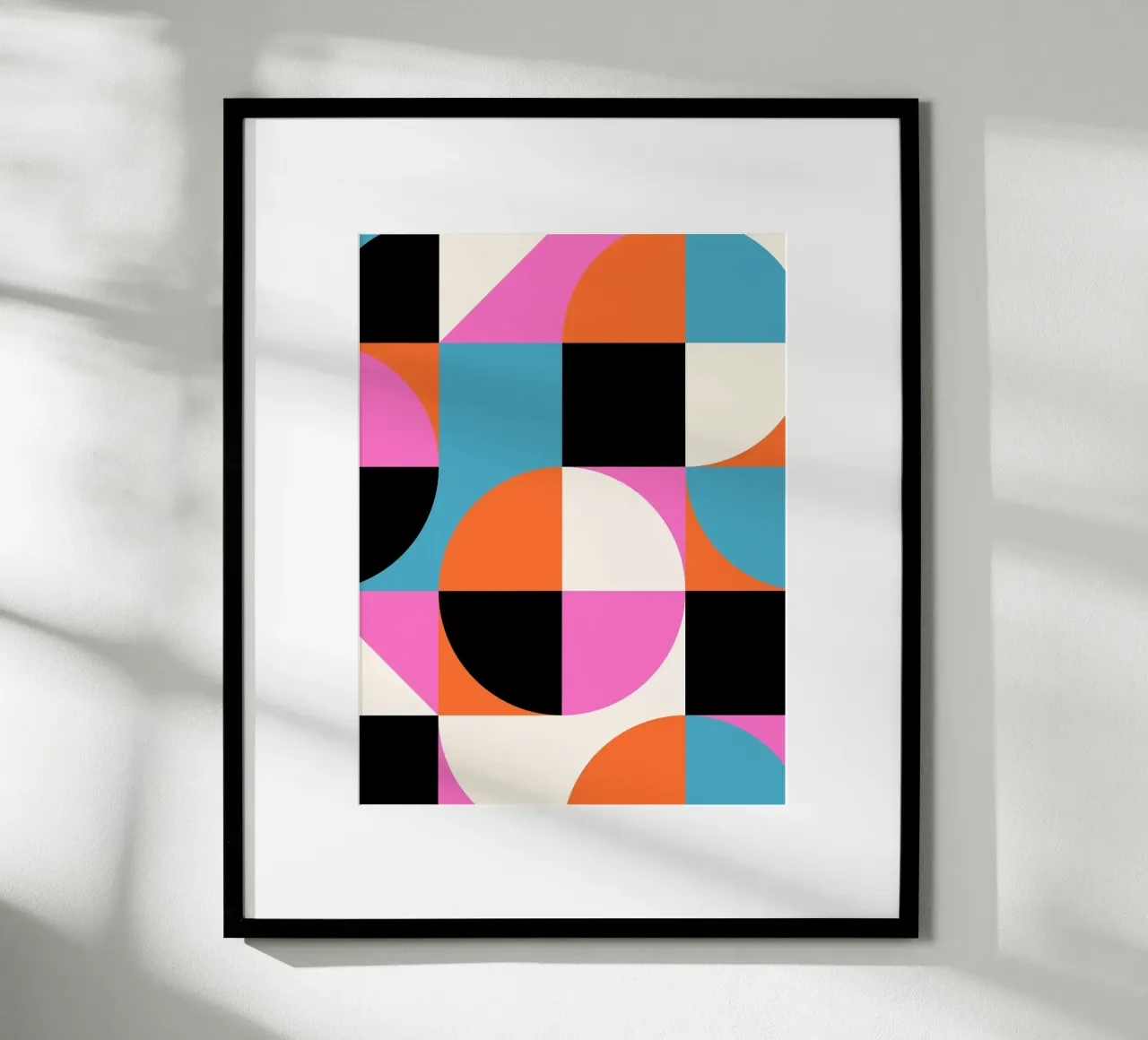 Geometry poster - Abstract shapes in colours poster with plastic frame by Studio Vibe