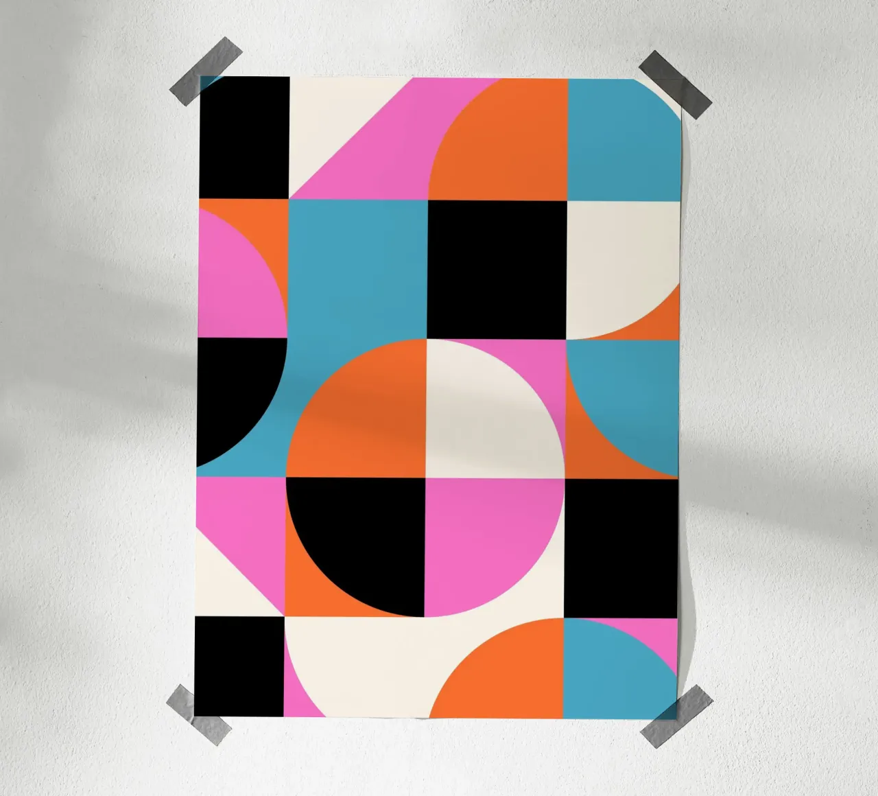 Geometry poster - Abstract shapes in colours poster with plastic frame by Studio Vibe