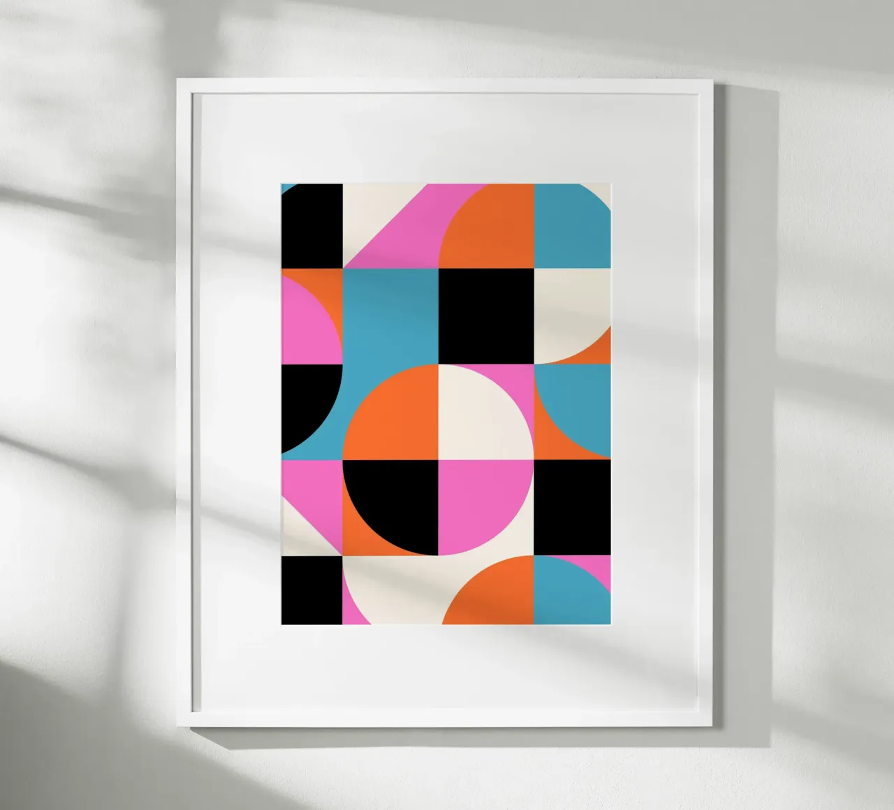 Geometry poster - Abstract shapes in colours poster with plastic frame by Studio Vibe