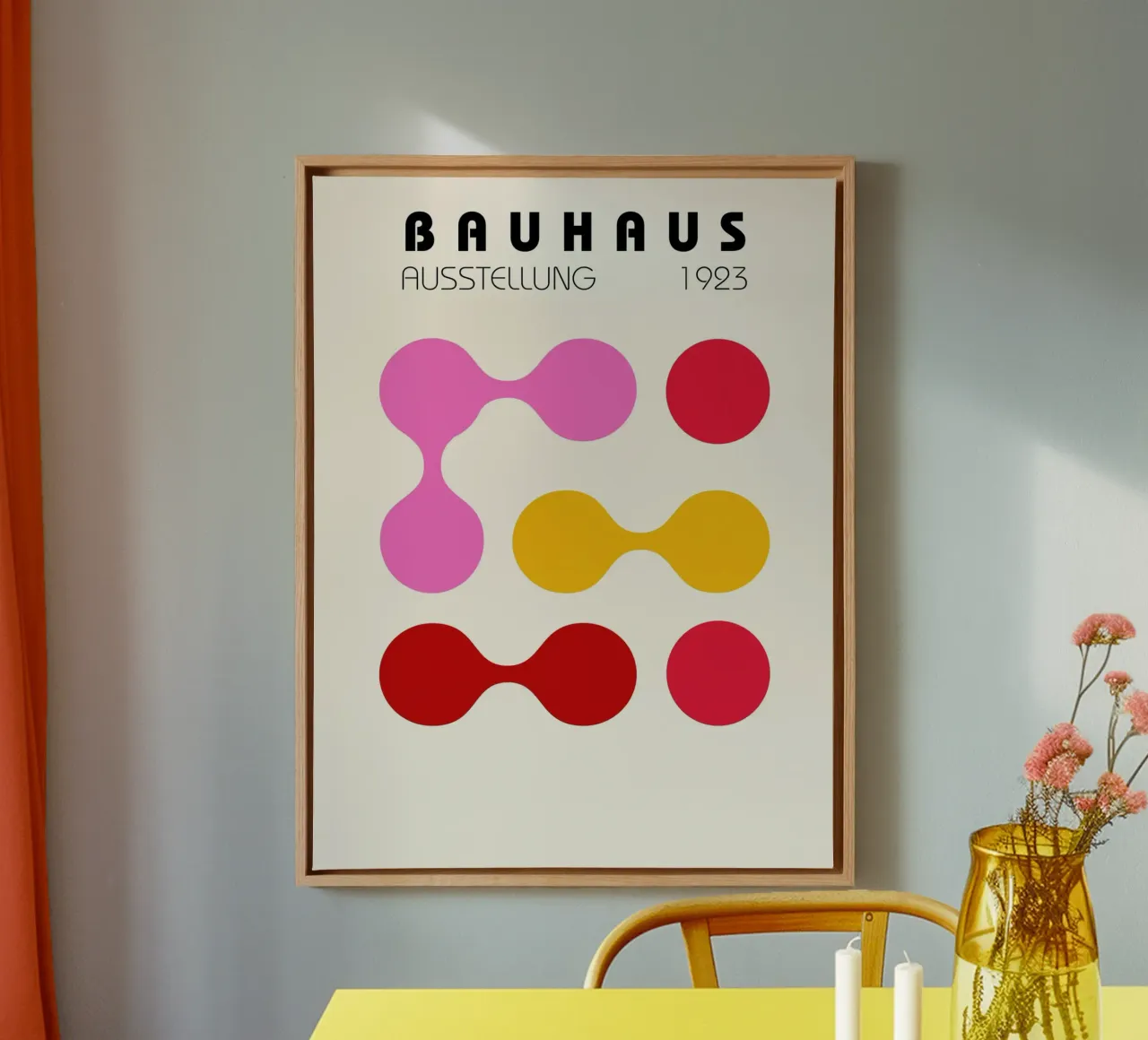 Poster Bauhaus - Forme astratte di colore 1923 tela con Cornice a cassetta da Studio Vibe
