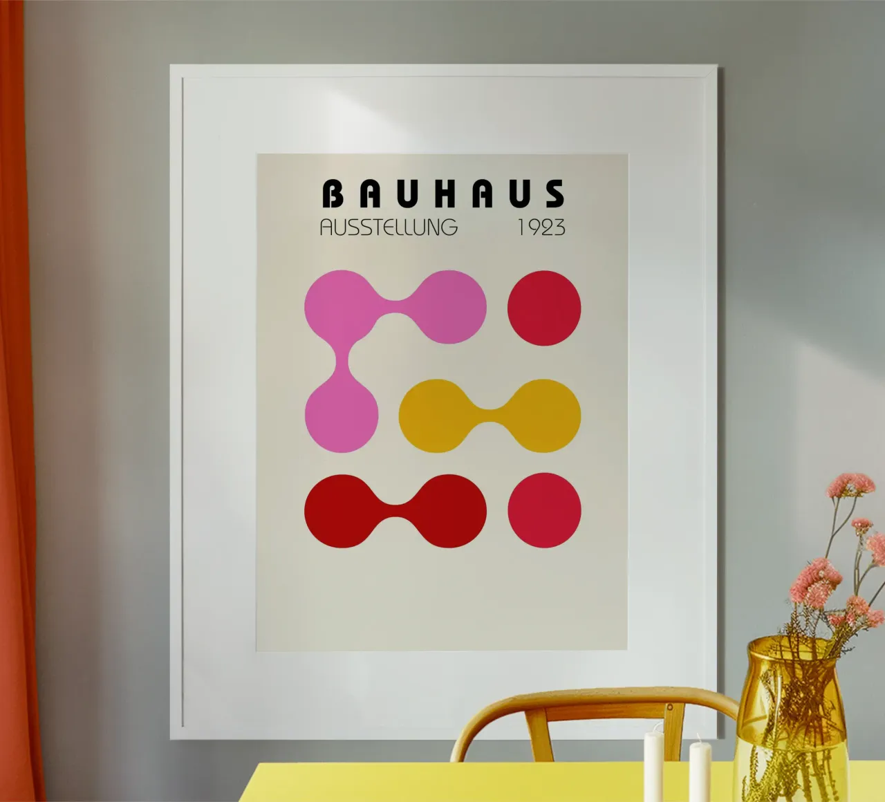 Poster Bauhaus - Forme astratte di colore 1923 poster con telaio in legno da Studio Vibe