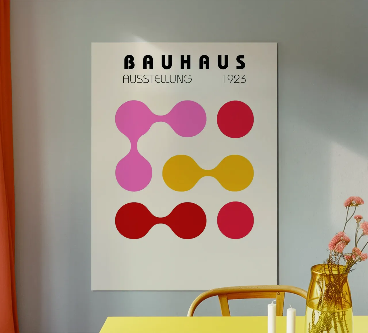 Poster Bauhaus - Forme astratte di colore 1923 poster con telaio in legno da Studio Vibe