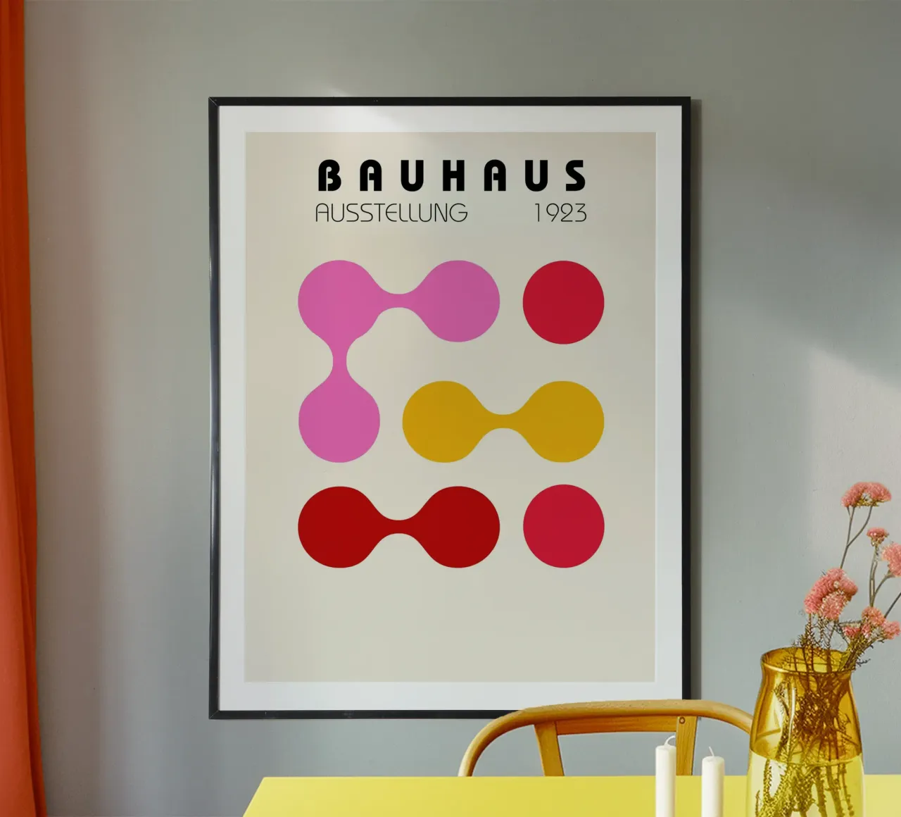 Poster Bauhaus - Forme astratte di colore 1923 poster con telaio in legno da Studio Vibe