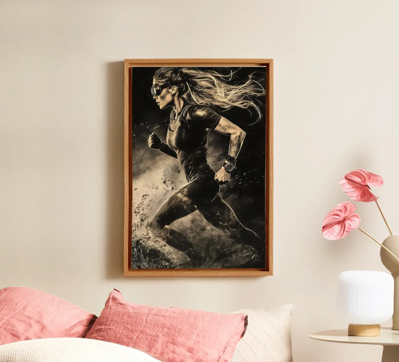 Adrenaline Rush: Steampunk atleet in beweging canvas van Synthaira