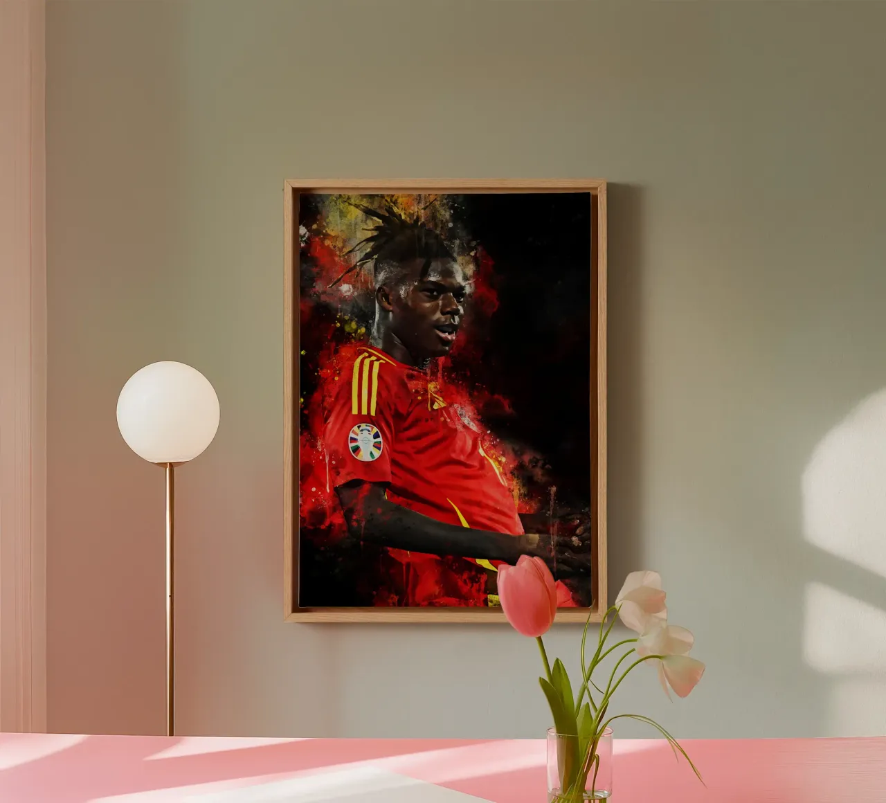 Nico Williams canvas with Floater frame by MasterInkArt