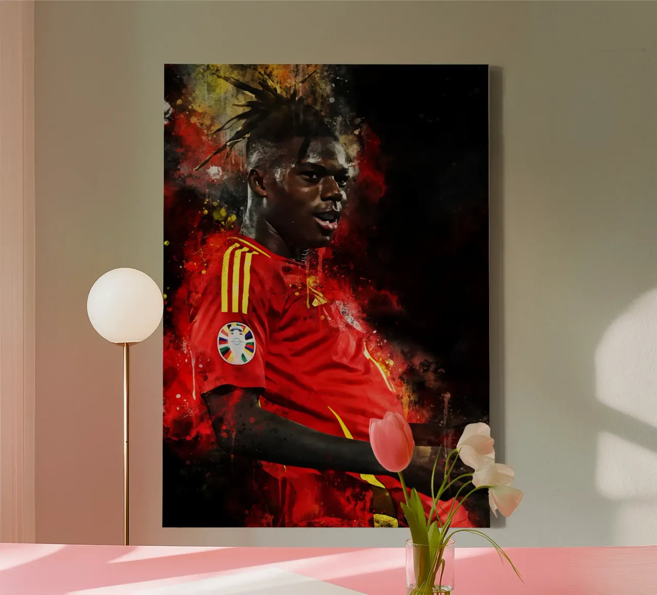 Nico Williams canvas with Floater frame by MasterInkArt