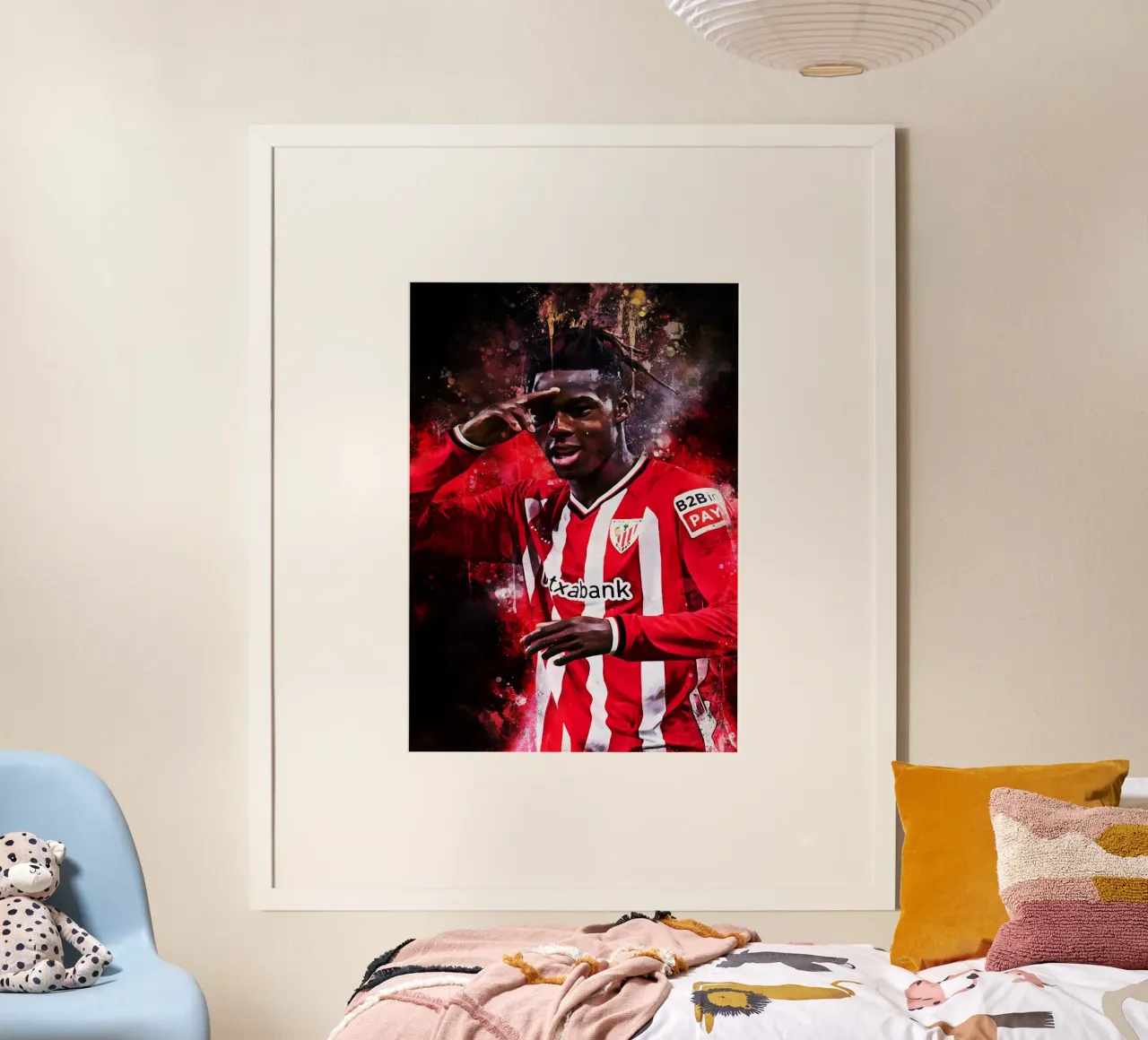 Nico Williams poster con telaio in legno da MasterInkArt