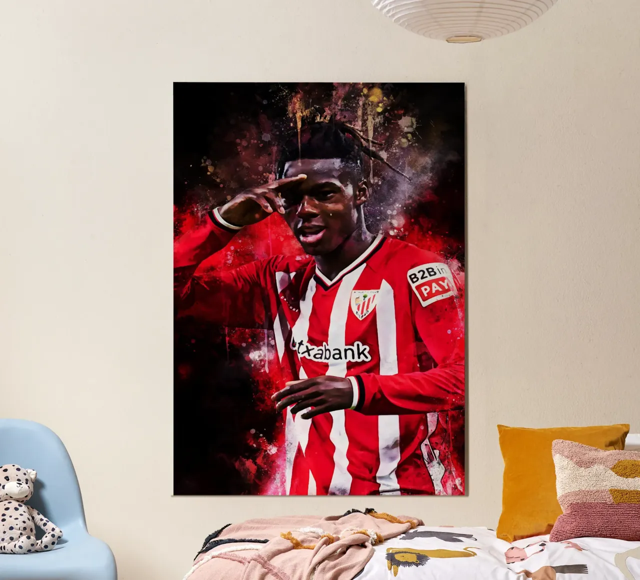 Nico Williams poster con telaio in legno da MasterInkArt