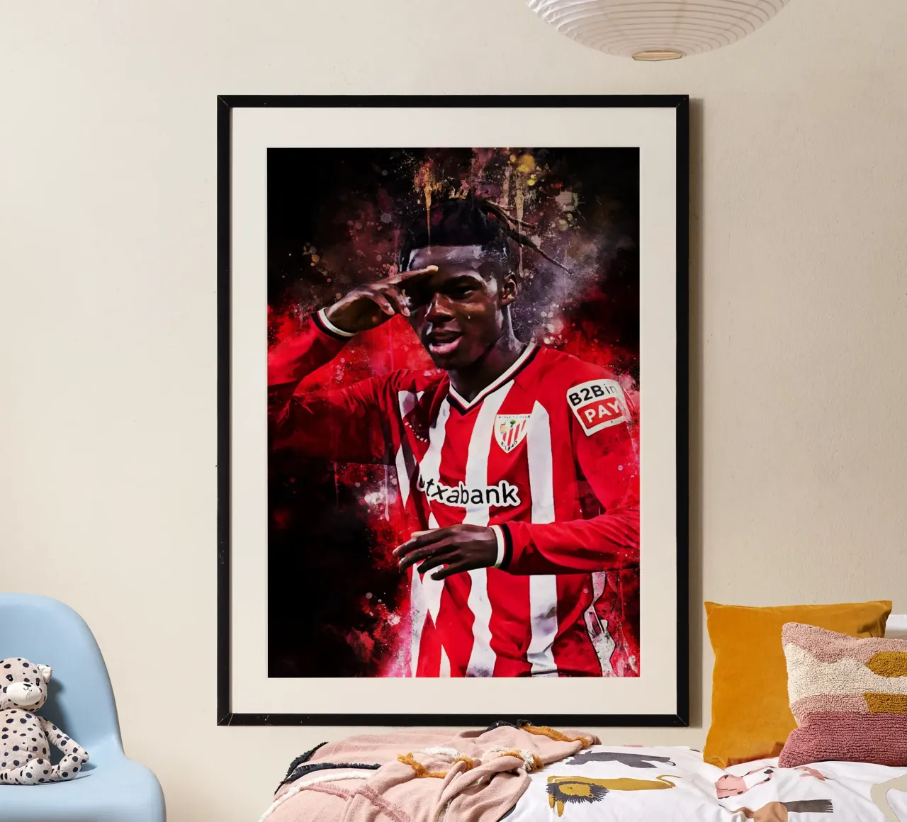Nico Williams poster con telaio in legno da MasterInkArt