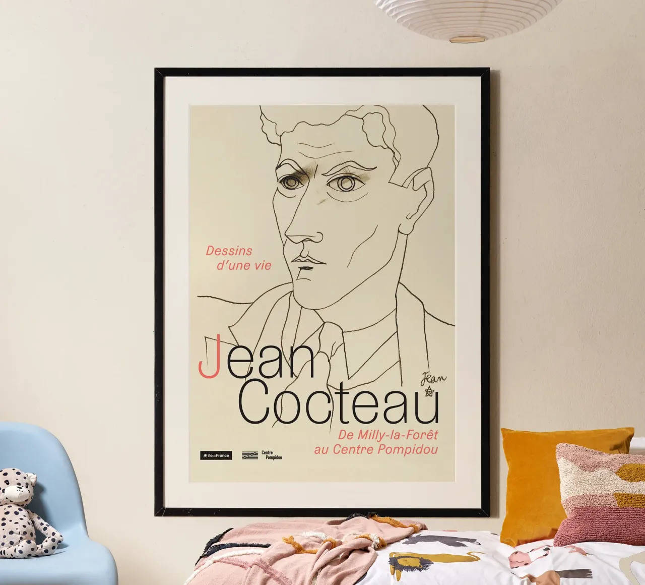 Jean Cocteau in vendita poster con telaio in legno da Collins Shop