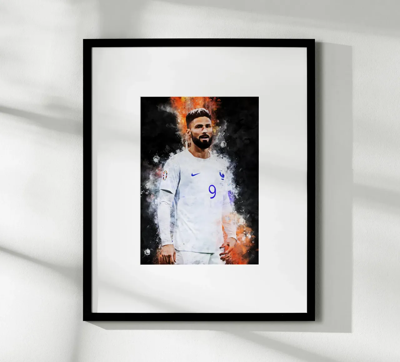 Olivier Giroud poster con telaio in alluminio da MasterInkArt