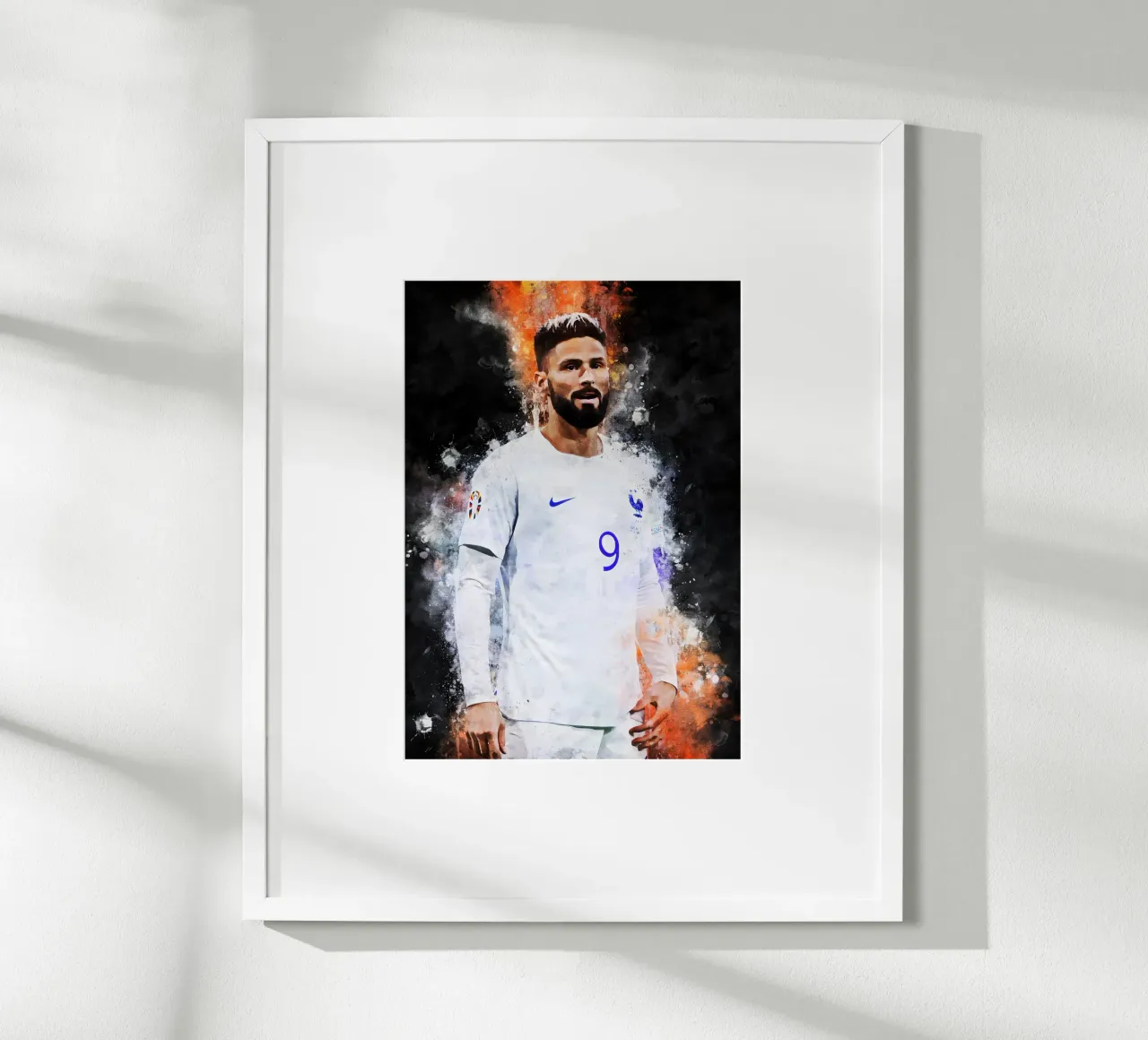 Olivier Giroud poster con telaio in alluminio da MasterInkArt