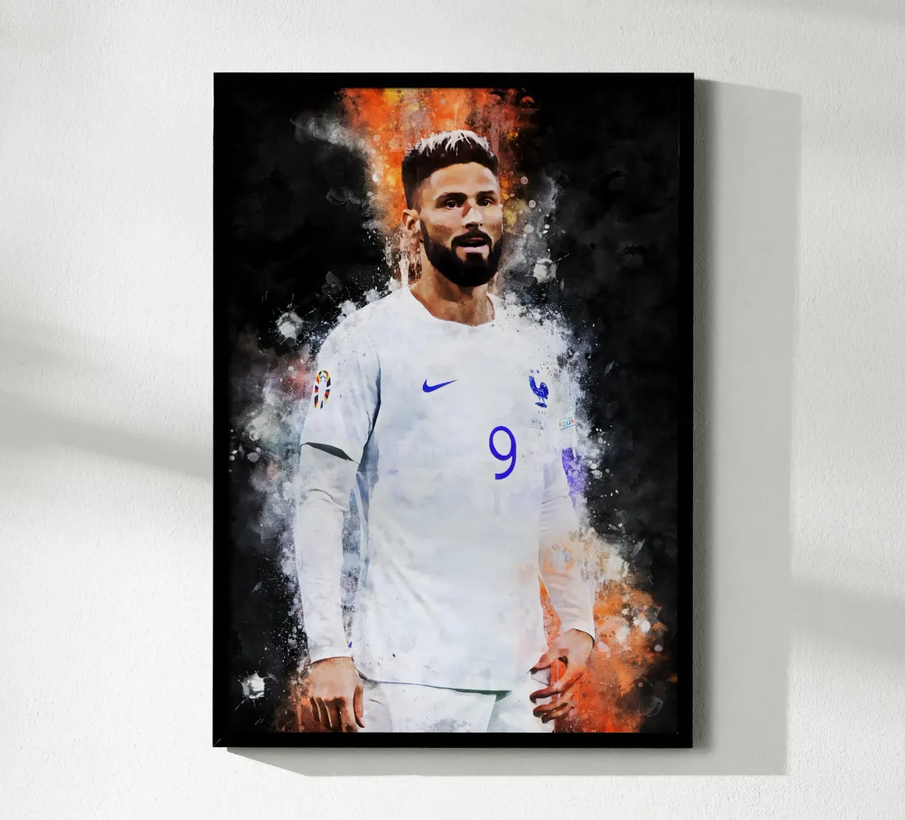 Olivier Giroud poster con telaio in alluminio da MasterInkArt