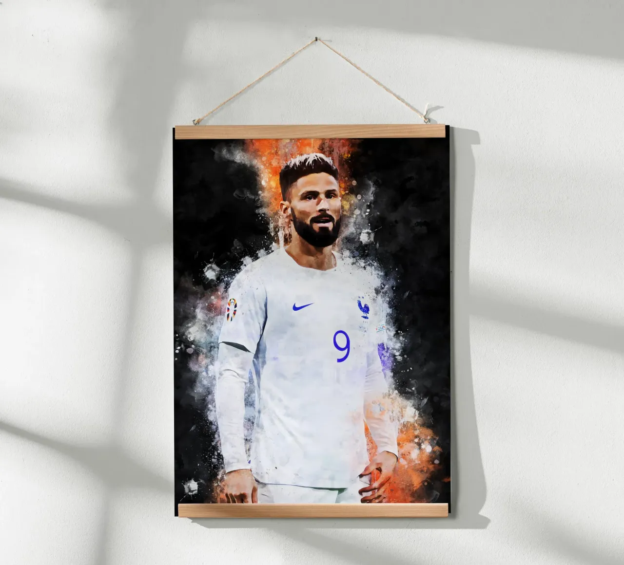 Olivier Giroud poster con telaio in alluminio da MasterInkArt
