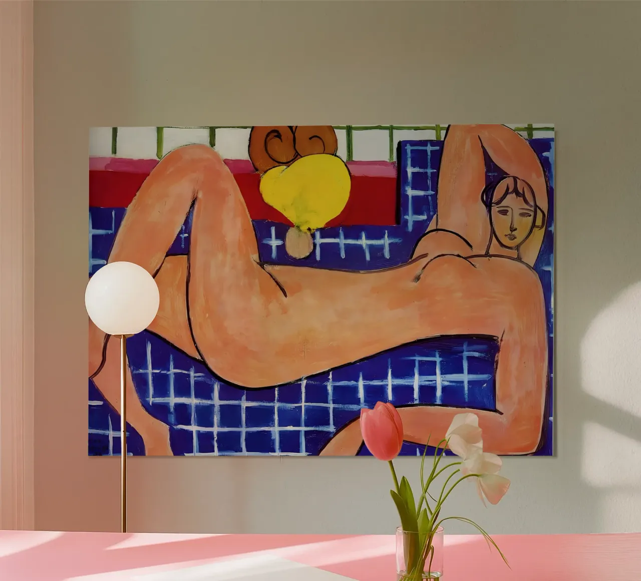 Nudo rosa (1935) di Henri Matisse poster con telaio in legno da Art History