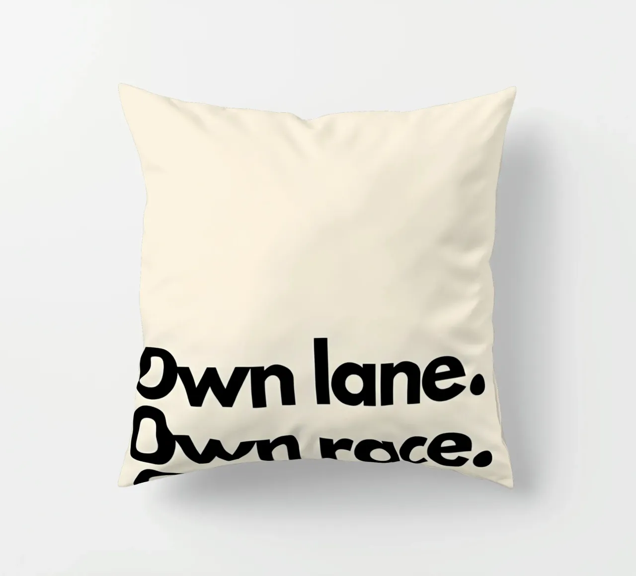 "Own lane. Own race. Own pace." cuscino da Type & Tape