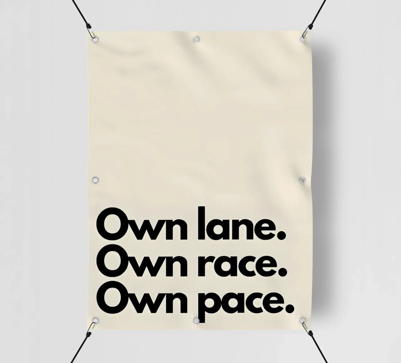 "Own lane. Own race. Own pace." telo in pvc da Type & Tape