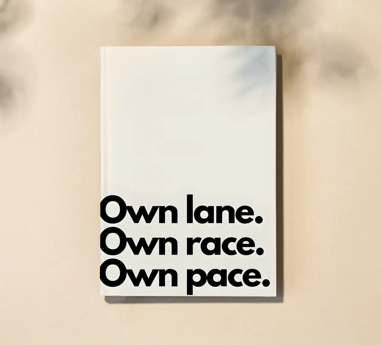 "Own lane. Own race. Own pace." notebook by Type & Tape