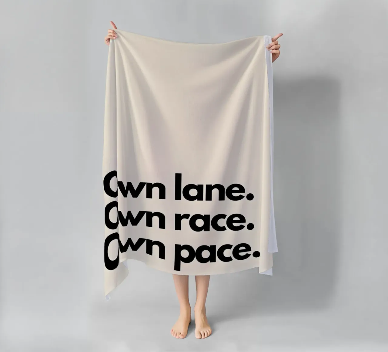 "Own lane. Own race. Own pace." telo mare da Type & Tape