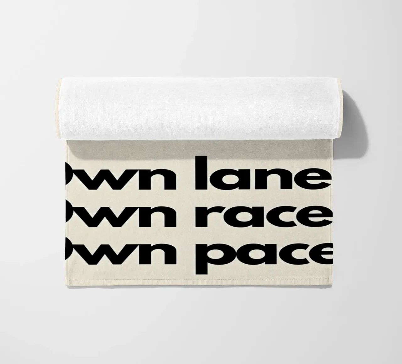 "Own lane. Own race. Own pace." telo mare da Type & Tape