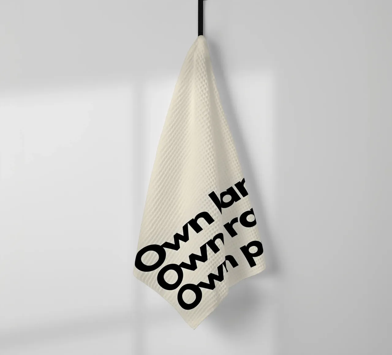 "Own lane. Own race. Own pace." canovaccio da cucina da Type & Tape
