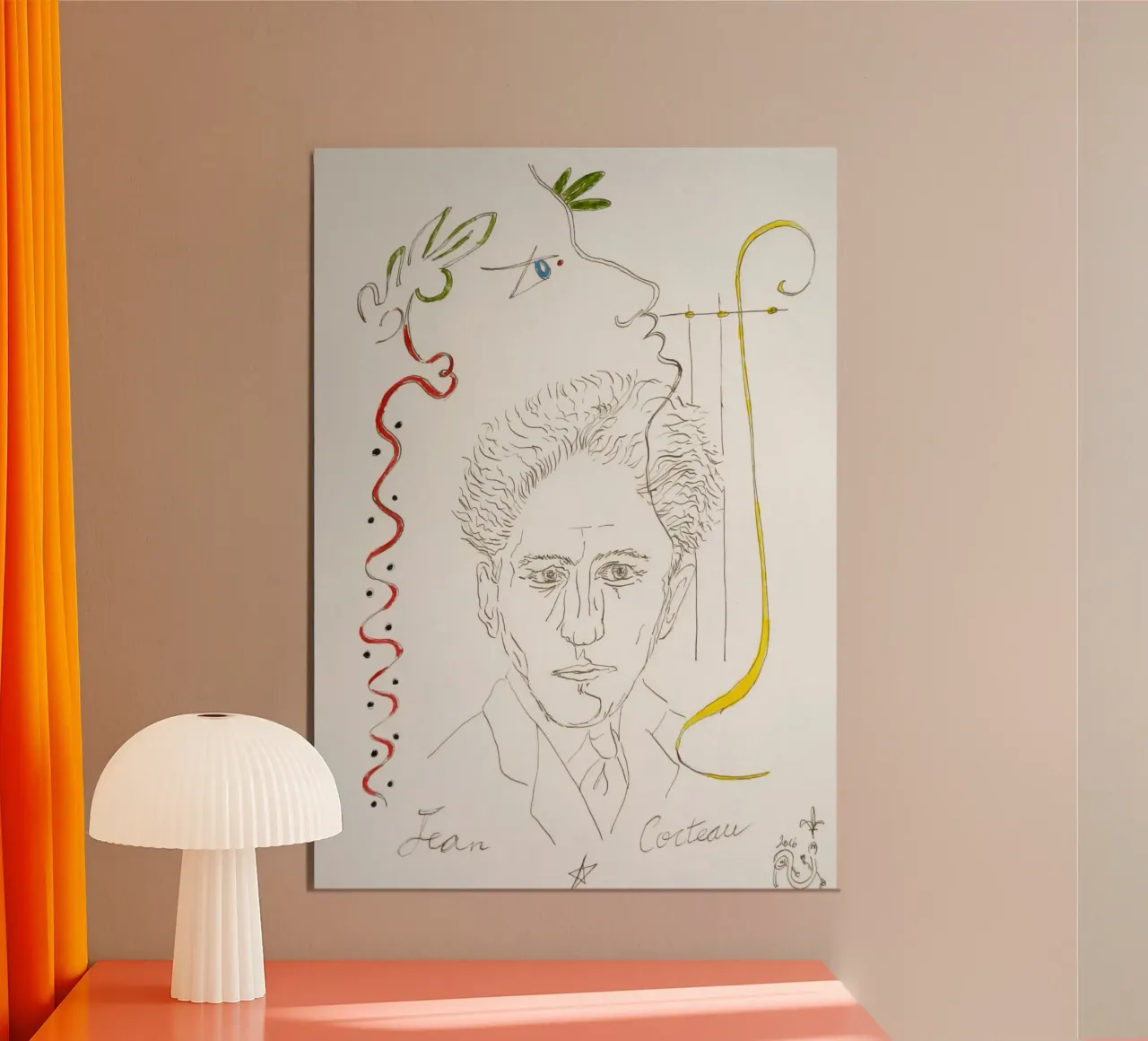 omaggio a jean cocteau poster da Collins Shop