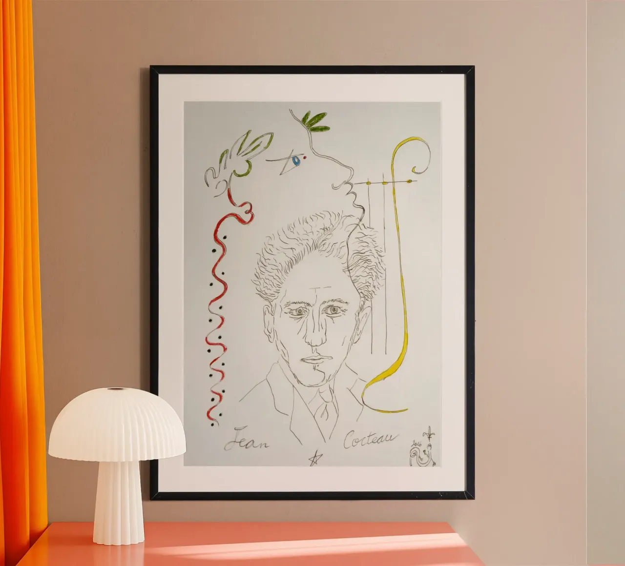 omaggio a jean cocteau poster da Collins Shop