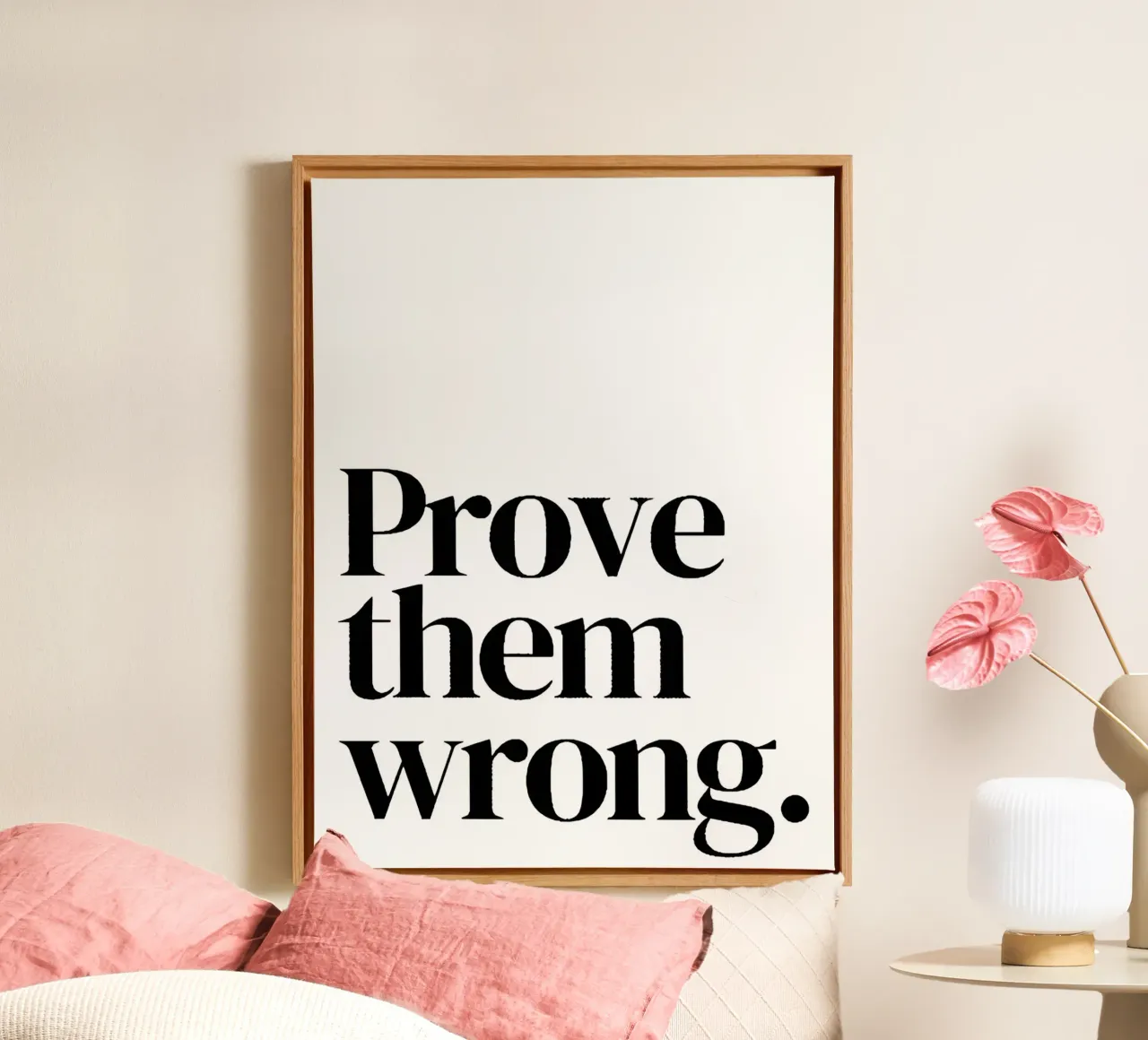 Prove them wrong canvas met Baklijst van Type & Tape