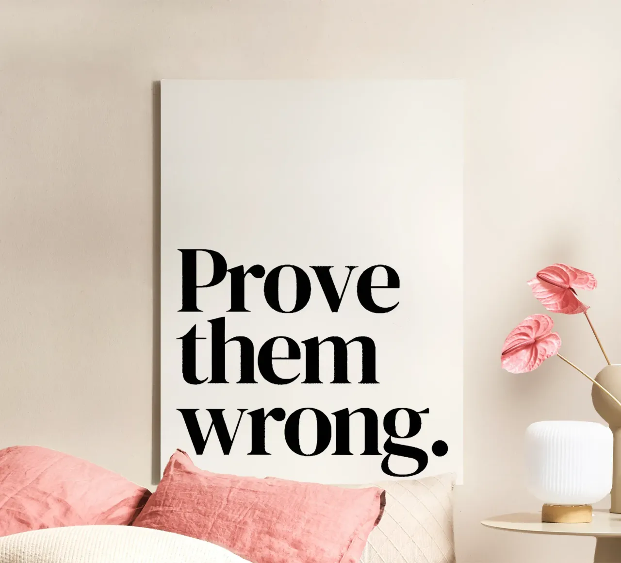 Prove them wrong canvas met Baklijst van Type & Tape