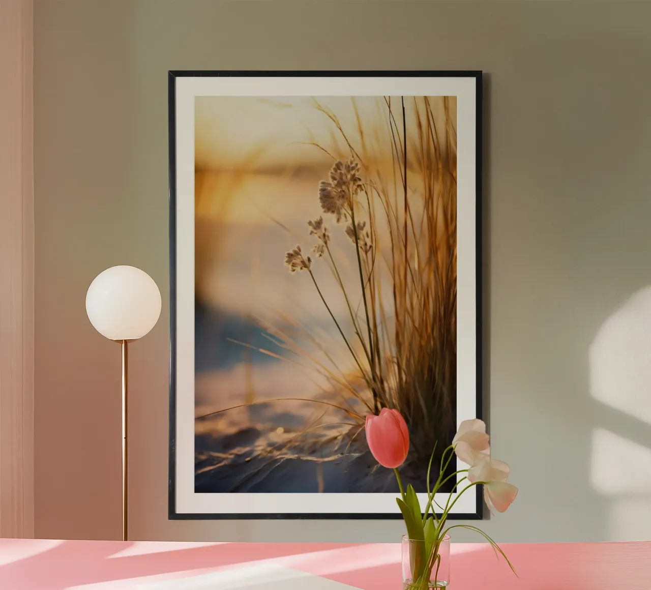 Beach Impressions No 1 poster con telaio in legno da treechild