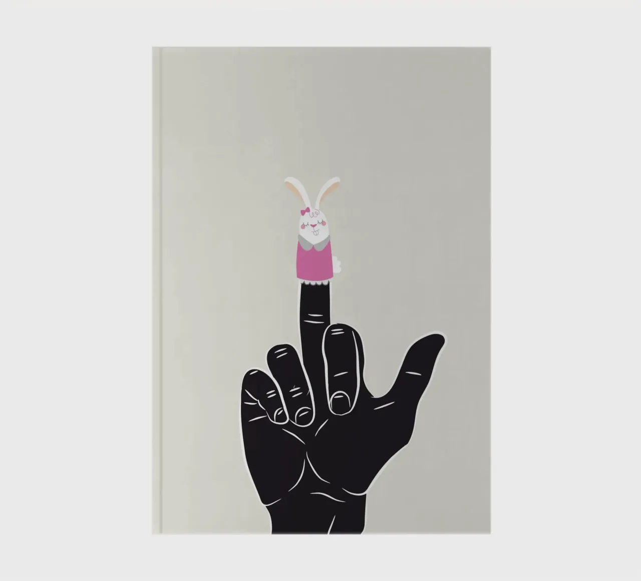 of a Hand with a Bunny Finger Puppet notebook by dan band