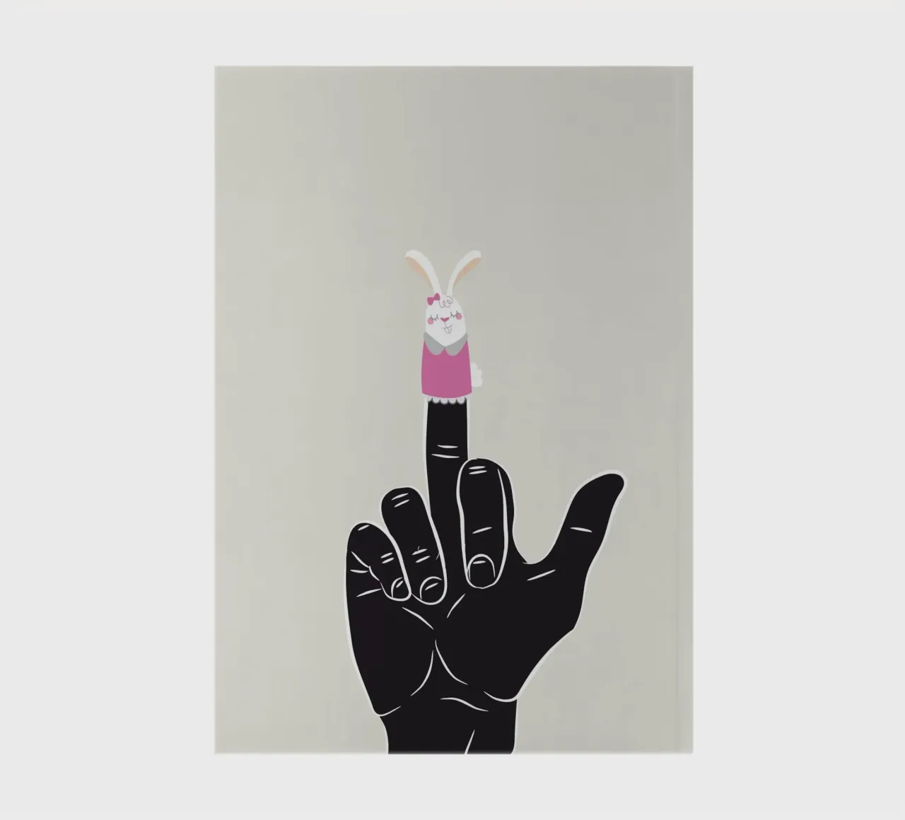 of a Hand with a Bunny Finger Puppet notebook by dan band