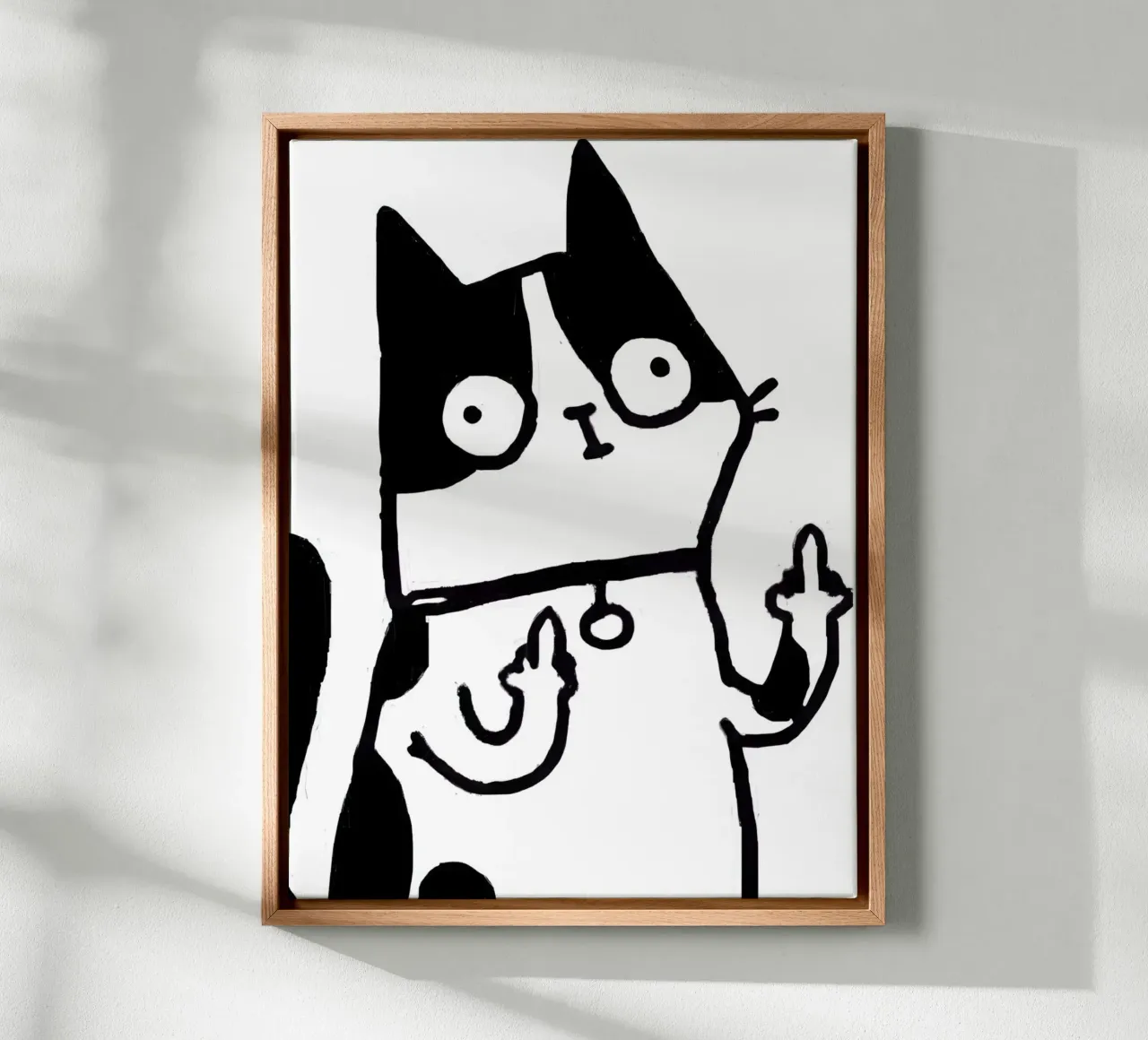 both middle fingers tela con Cornice a cassetta da Type & Tape