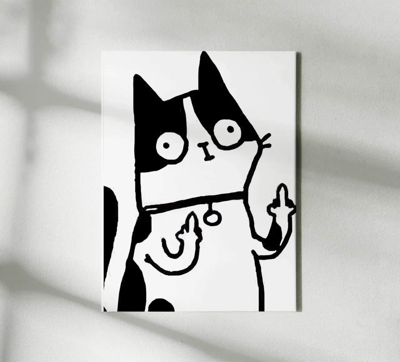 both middle fingers tela con Cornice a cassetta da Type & Tape