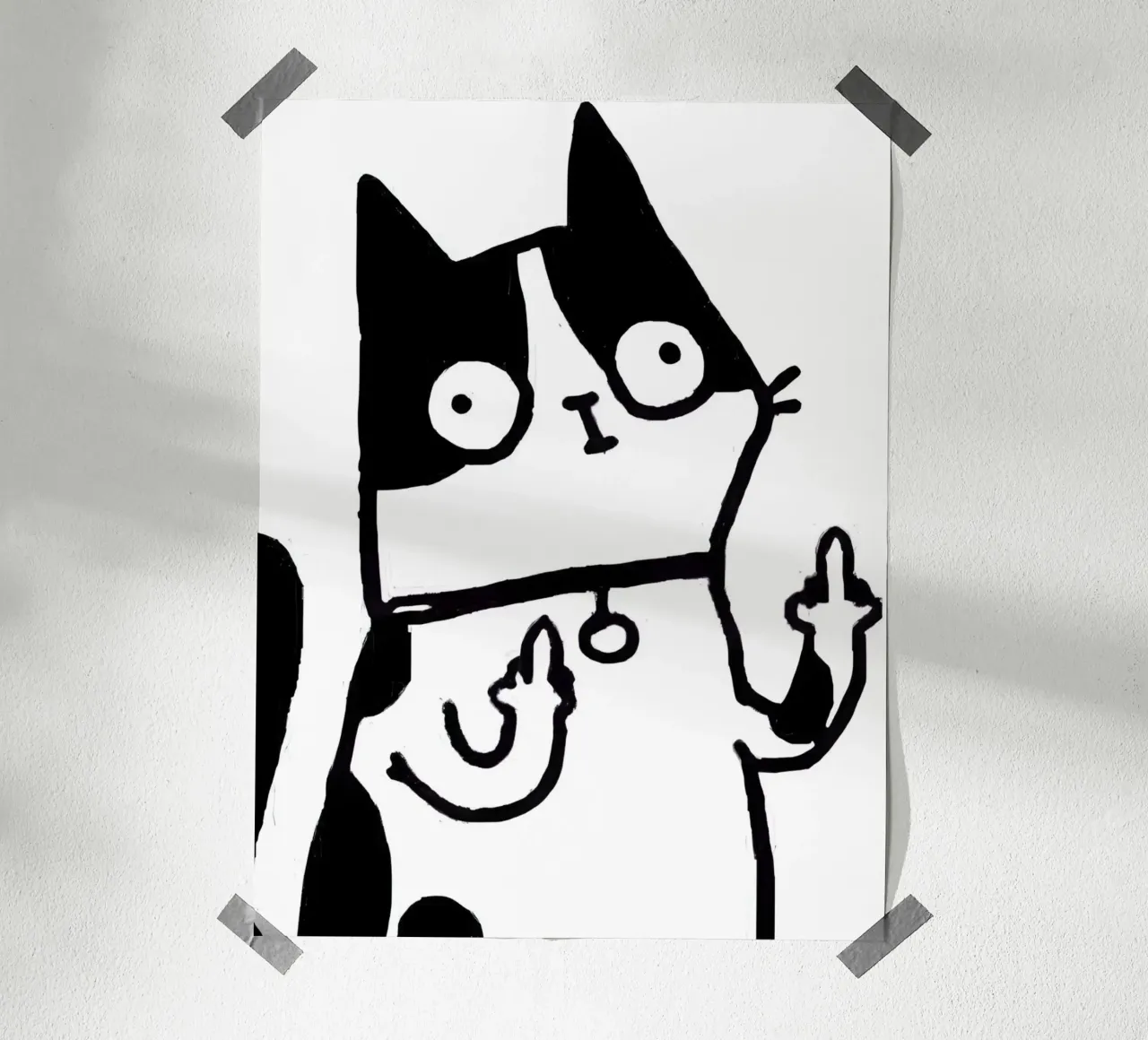 both middle fingers poster da Type & Tape