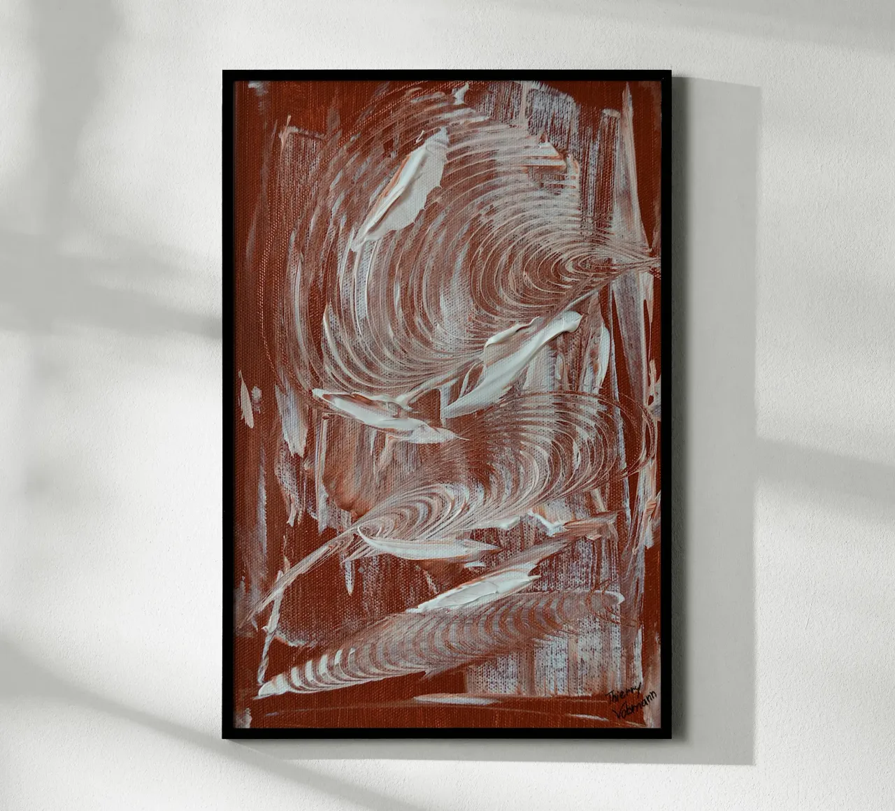 It's raining again. poster con telaio in plastica da Thierry Vobmann Abstract painting