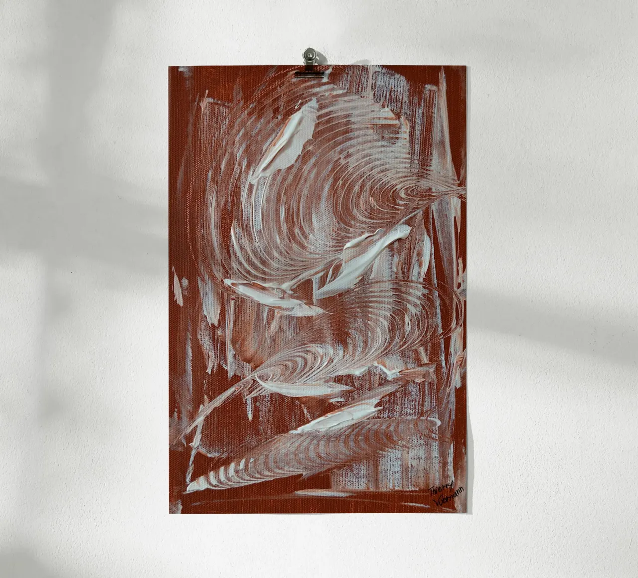It's raining again. poster con telaio in plastica da Thierry Vobmann Abstract painting
