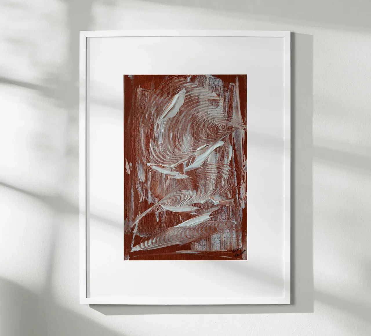 It's raining again. poster con telaio in plastica da Thierry Vobmann Abstract painting