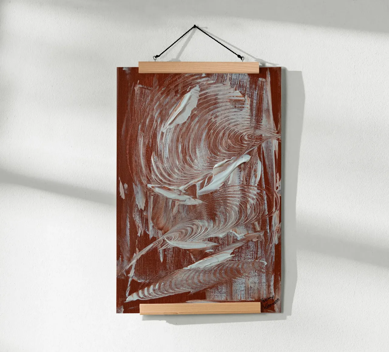 It's raining again. poster con telaio in plastica da Thierry Vobmann Abstract painting