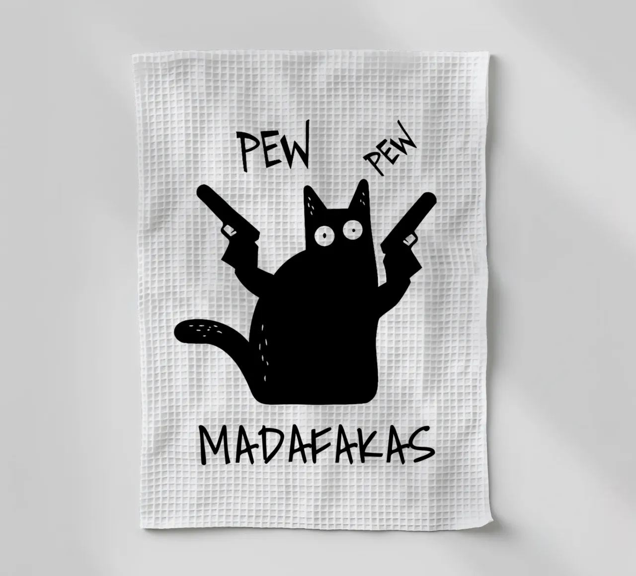 "PEW PEW canovaccio da cucina da Type & Tape