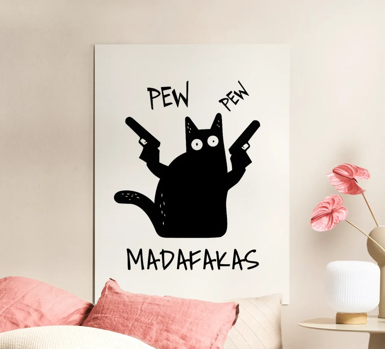 "PEW PEW poster con telaio in legno da Type & Tape