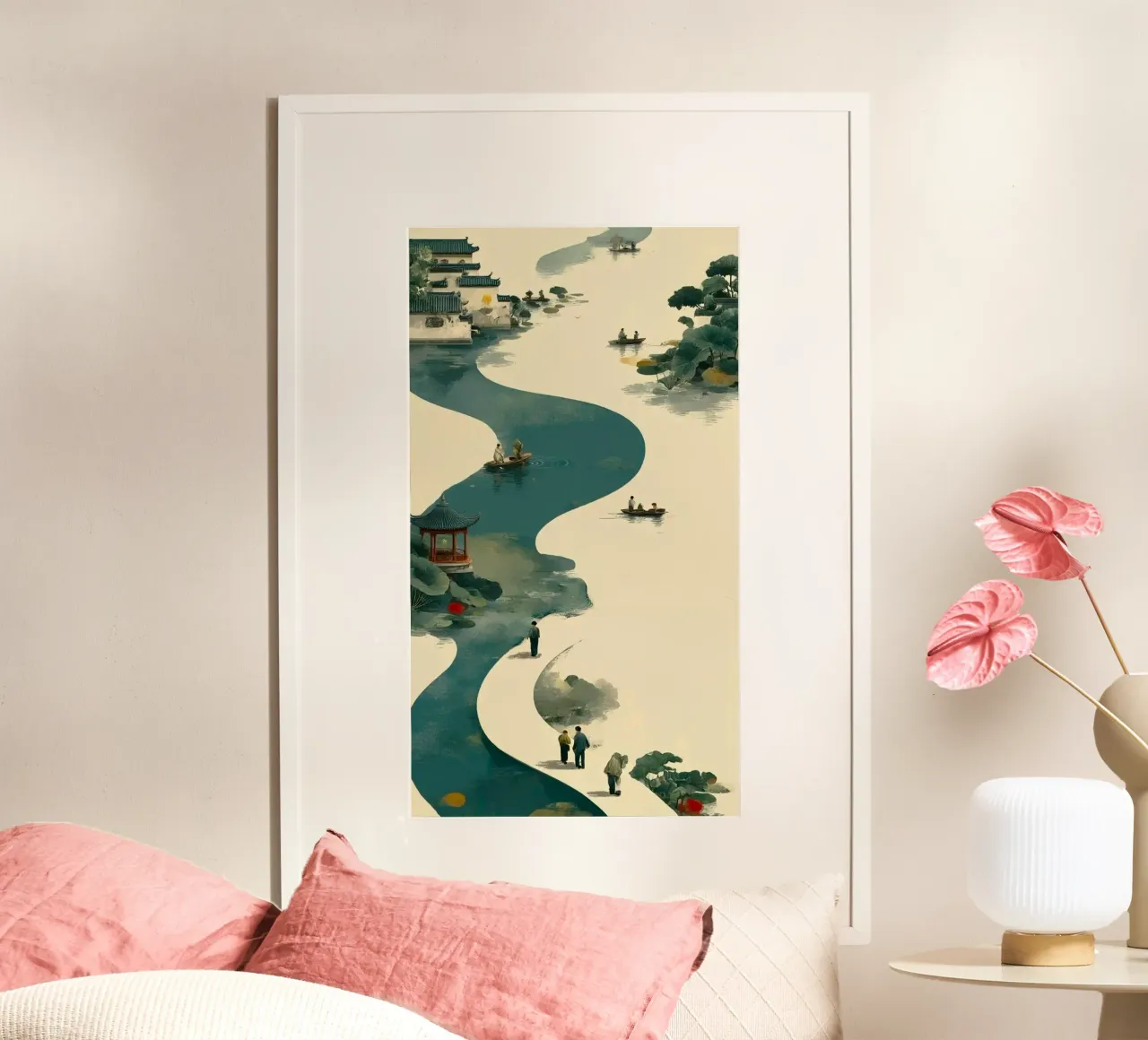 winding river poster con telaio in legno da lily