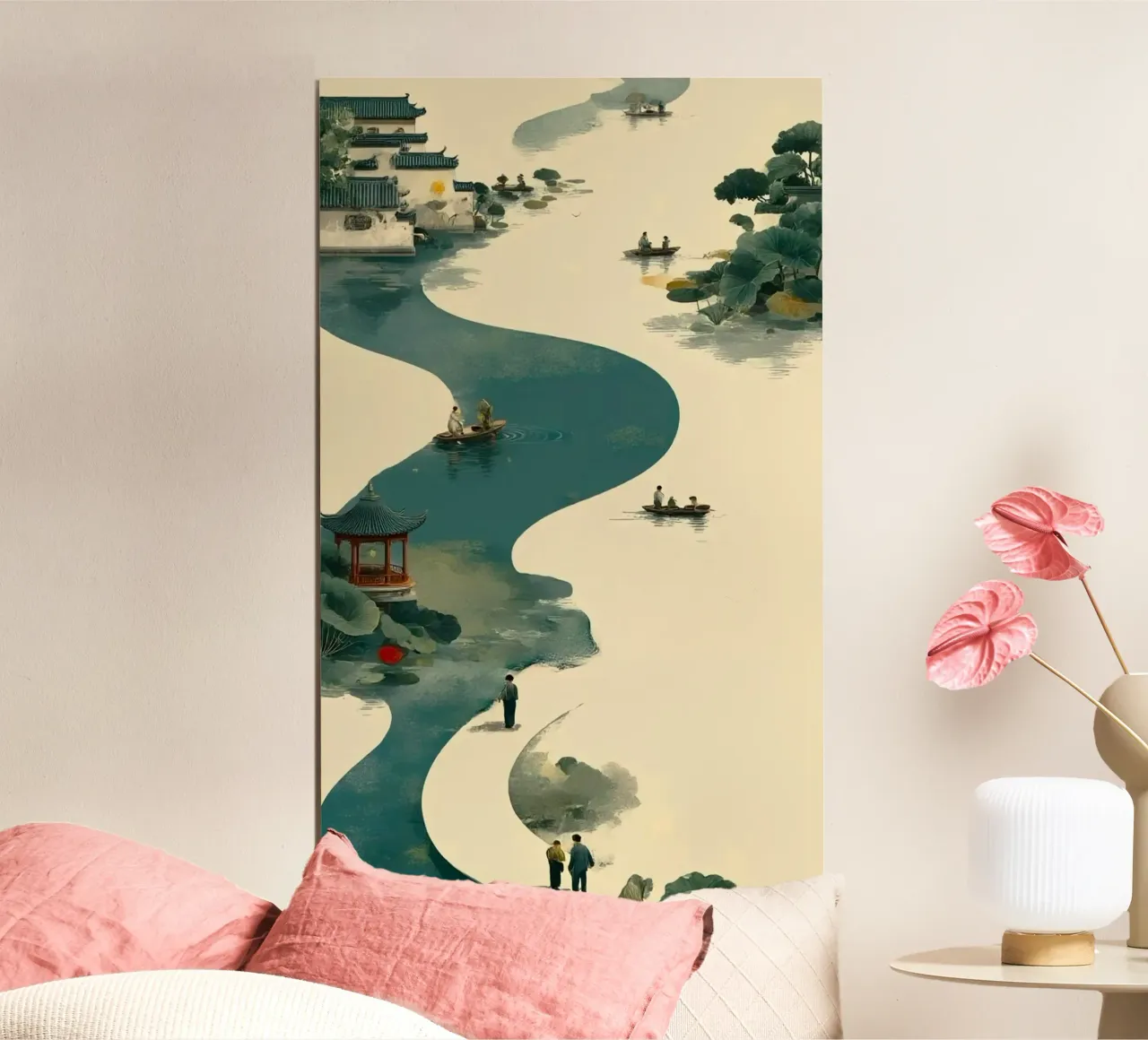 winding river poster con telaio in legno da lily