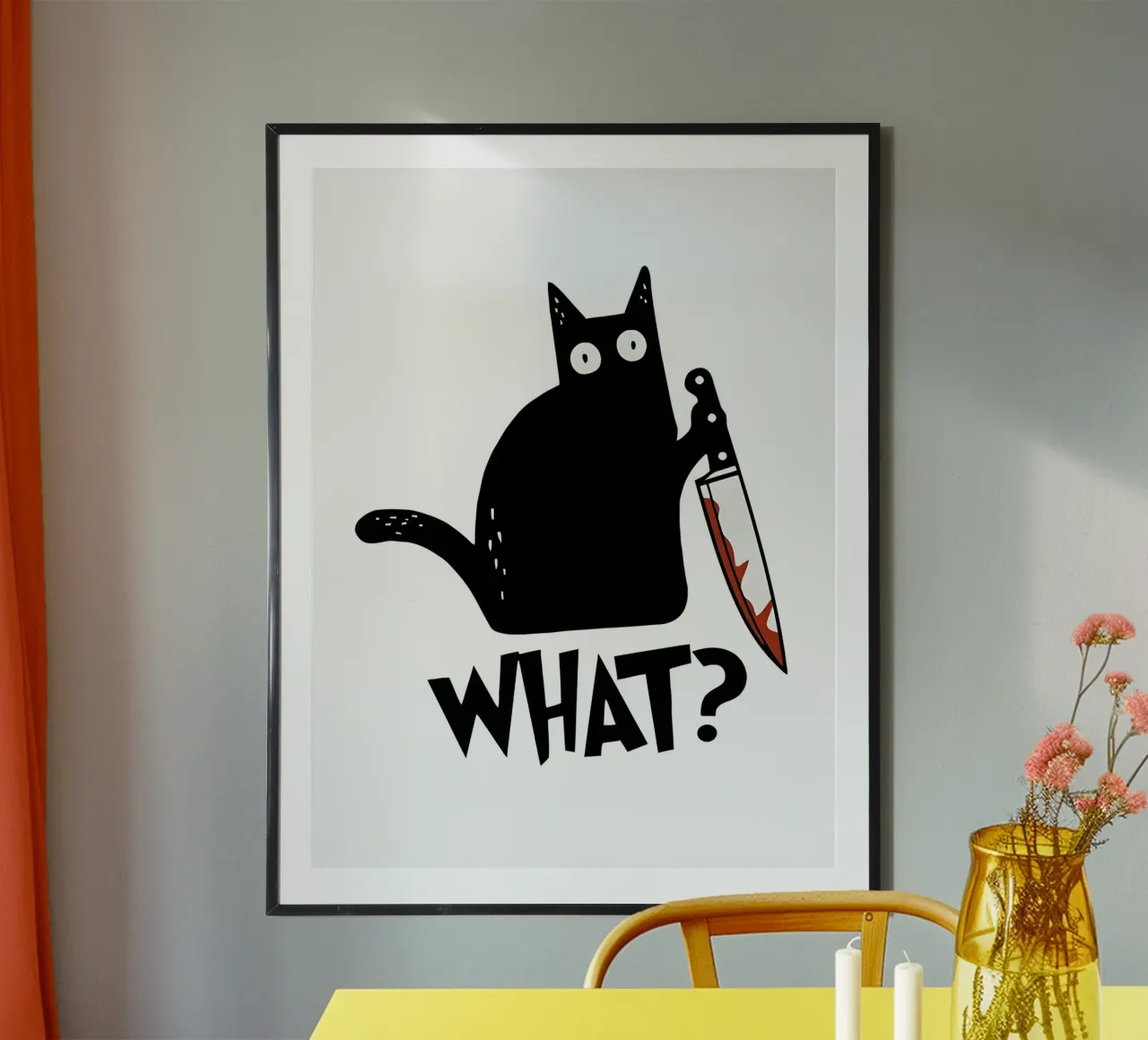WHAT poster con telaio in alluminio da Type & Tape