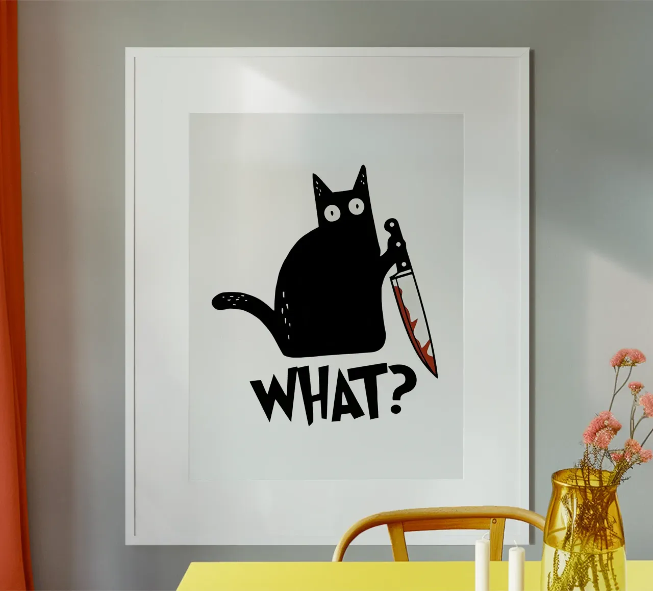 WHAT poster con telaio in alluminio da Type & Tape